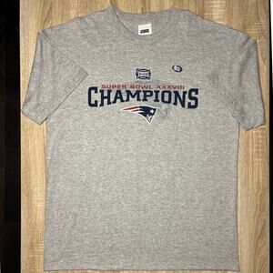 Vintage 2004 New England Patriots Super Bowl XXXVIII T-Shirt Patriots L